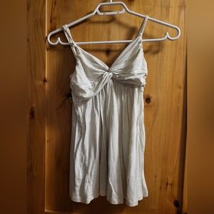 Light Cream Knot-Front Tank Top